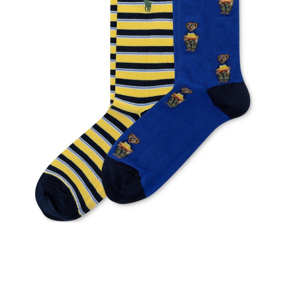 Polo Ralph Lauren Blue and Yellow Bear Socks